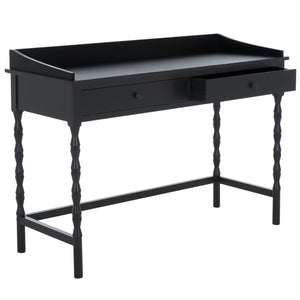 Safavieh Astaroth Desk - Contemporary Workspace Solution For Home Offices, Stylish Design, Enhanced Productivity Matte Black , Pine Wood,Mdf Dsk5716b