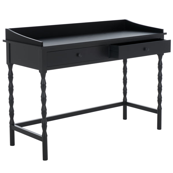 Safavieh Astaroth Desk - Contemporary Workspace Solution For Home Offices, Stylish Design, Enhanced Productivity Matte Black , Pine Wood,Mdf Dsk5716b