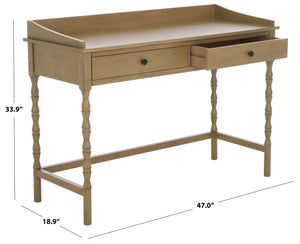 Safavieh Astaroth Desk - Contemporary Workspace Solution For Home Offices, Stylish Design, Enhanced Productivity Desert Brown Pine Wood,Mdf Dsk5716c