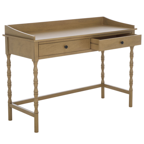 Safavieh Astaroth Desk - Contemporary Workspace Solution For Home Offices, Stylish Design, Enhanced Productivity Desert Brown Pine Wood,Mdf Dsk5716c