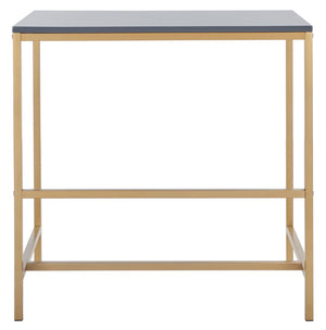 Safavieh Viv Glamorous Wooden Desk - Modern High-Gloss Finish For Stylish Home Office & Compact Spaces Light Grey / Gold Leg DSK5801C