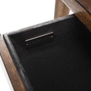 Safavieh Parker Mid-Century Modern 1 Drawer Desk - Stylish Home Office Solution With Velvet-Lined Storage Walnut/Gold DSK6400A