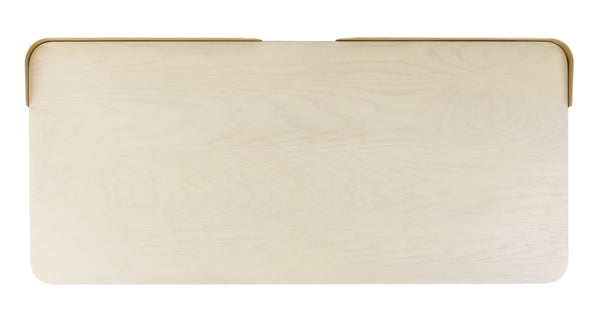 Safavieh Parker Mid-Century Modern 1 Drawer Desk - Stylish Home Office Solution With Velvet-Lined Storage White Washed/Gold DSK6400B