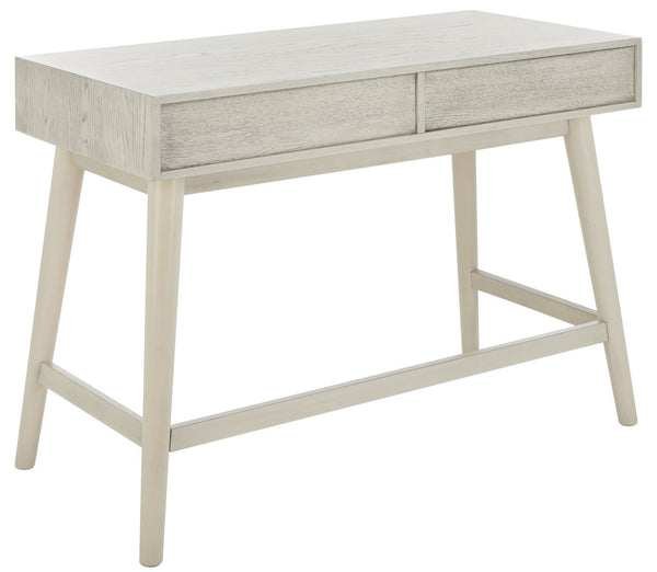 Safavieh Scully 3 Drawer Desk - Stylish Mid-Century And French Farmhouse Blend For Organized Home Office Spaces White Wash DSK6401A