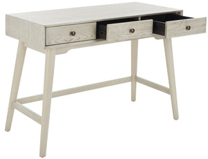 Safavieh Scully 3 Drawer Desk - Stylish Mid-Century And French Farmhouse Blend For Organized Home Office Spaces White Wash DSK6401A