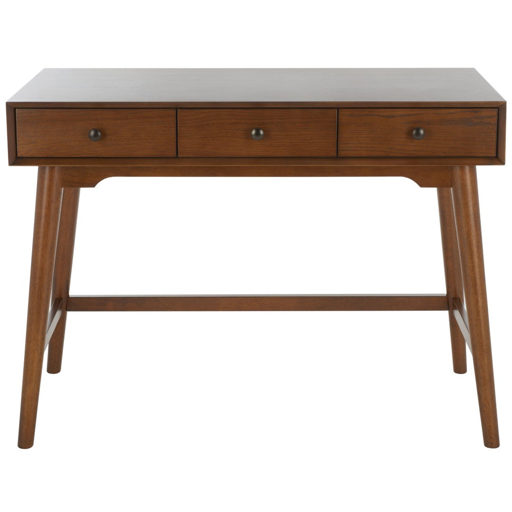 Safavieh Scully 3 Drawer Desk - Stylish Mid-Century And French Farmhouse Blend For Organized Home Office Spaces Oak DSK6401C