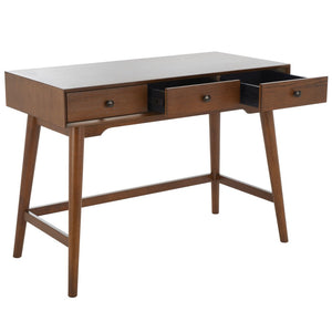 Safavieh Scully 3 Drawer Desk - Stylish Mid-Century And French Farmhouse Blend For Organized Home Office Spaces Oak DSK6401C