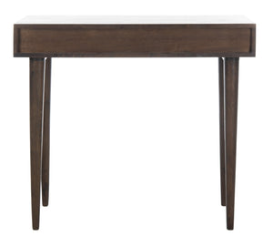 Safavieh Zinnia Desk - Sculptural Modern Design With Geometric Accents, Open Shelf For Stylish Functionality Walnut/Mango Wood DSK9000A