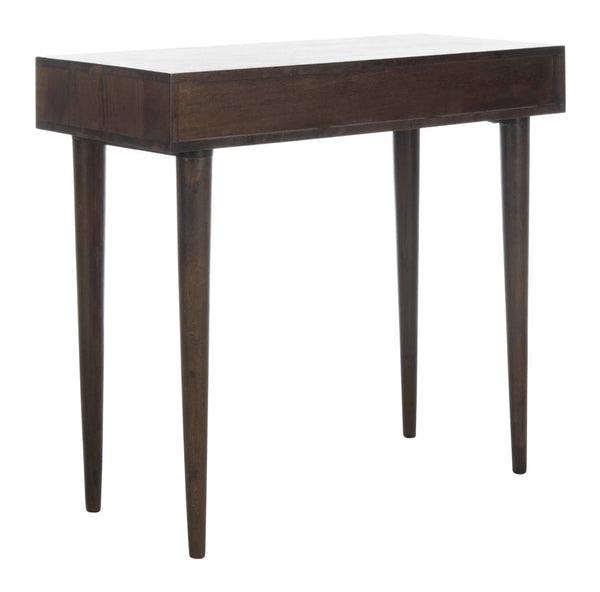 Safavieh Zinnia Desk - Sculptural Modern Design With Geometric Accents, Open Shelf For Stylish Functionality Walnut/Mango Wood DSK9000A