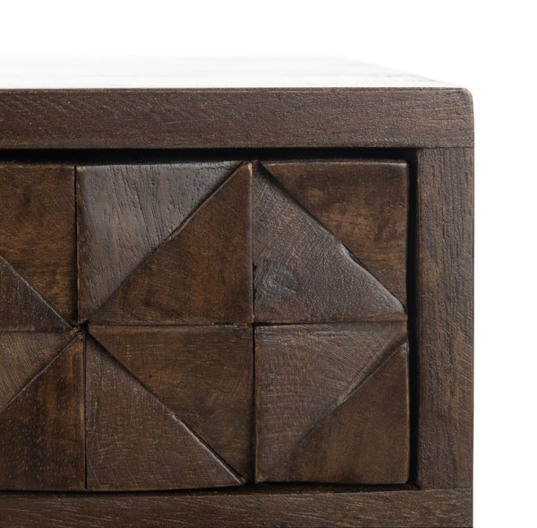 Safavieh Zinnia Desk - Sculptural Modern Design With Geometric Accents, Open Shelf For Stylish Functionality Walnut/Mango Wood DSK9000A