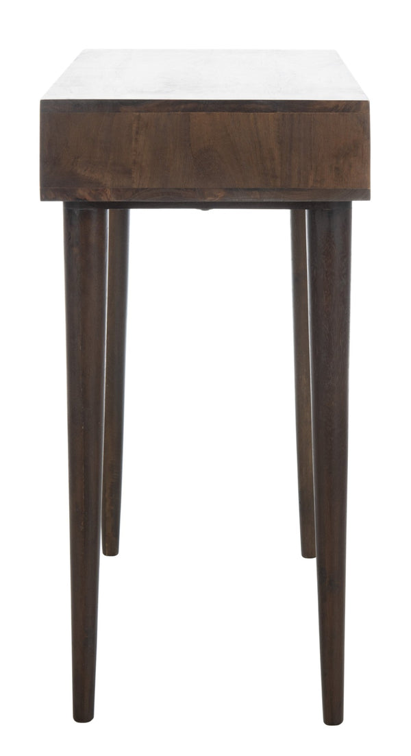 Safavieh Zinnia Desk - Sculptural Modern Design With Geometric Accents, Open Shelf For Stylish Functionality Walnut/Mango Wood DSK9000A