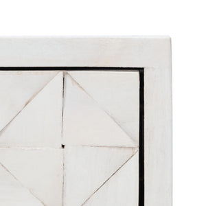 Safavieh Zinnia Desk - Sculptural Modern Design With Geometric Accents, Open Shelf For Stylish Functionality White Wash/Silver DSK9000B