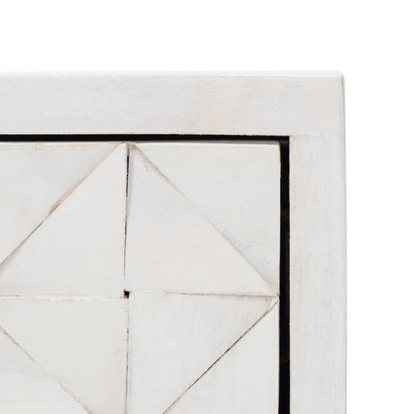 Safavieh Zinnia Desk - Sculptural Modern Design With Geometric Accents, Open Shelf For Stylish Functionality White Wash/Silver DSK9000B