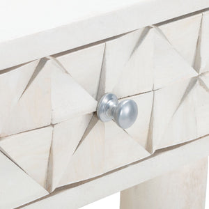 Safavieh Zinnia Desk - Sculptural Modern Design With Geometric Accents, Open Shelf For Stylish Functionality White Wash/Silver DSK9000B