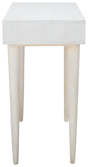 Safavieh Zinnia Desk - Sculptural Modern Design With Geometric Accents, Open Shelf For Stylish Functionality White Wash/Silver DSK9000B