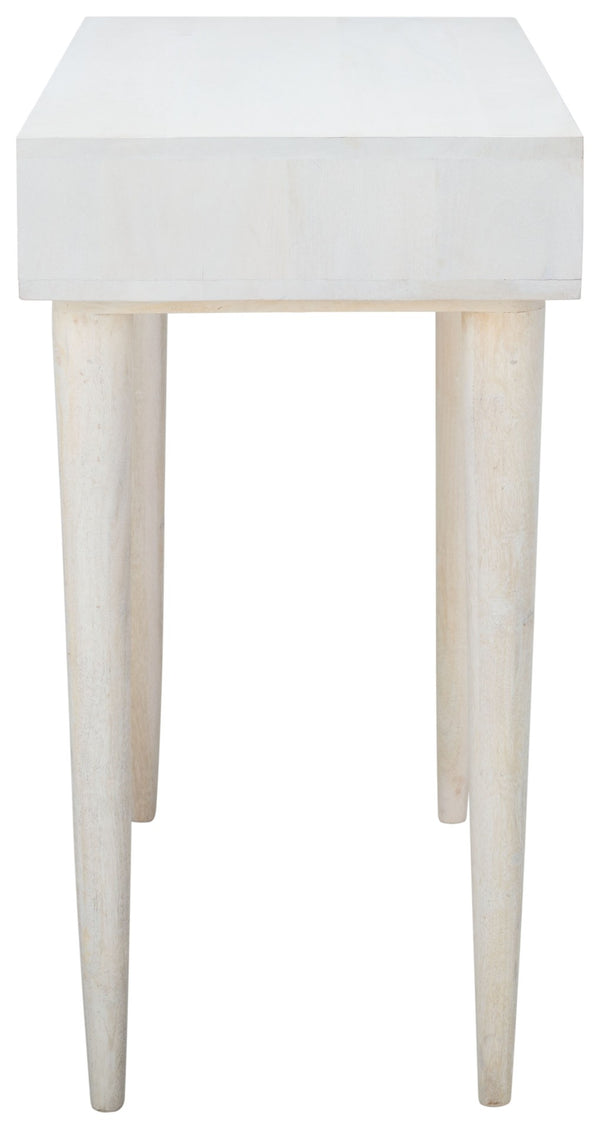 Safavieh Zinnia Desk - Sculptural Modern Design With Geometric Accents, Open Shelf For Stylish Functionality White Wash/Silver DSK9000B