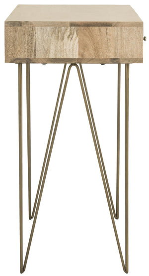 Safavieh Marigold Desk - Mid-Century Glamour With Asymmetrical Design, Perfect For Compact Workspaces And Storage Natural/Mango Wood DSK9001A