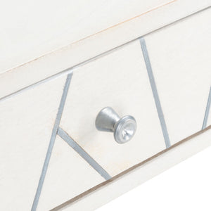 Safavieh Marigold Desk - Mid-Century Glamour With Asymmetrical Design, Perfect For Compact Workspaces And Storage White Wash/Silver DSK9001B
