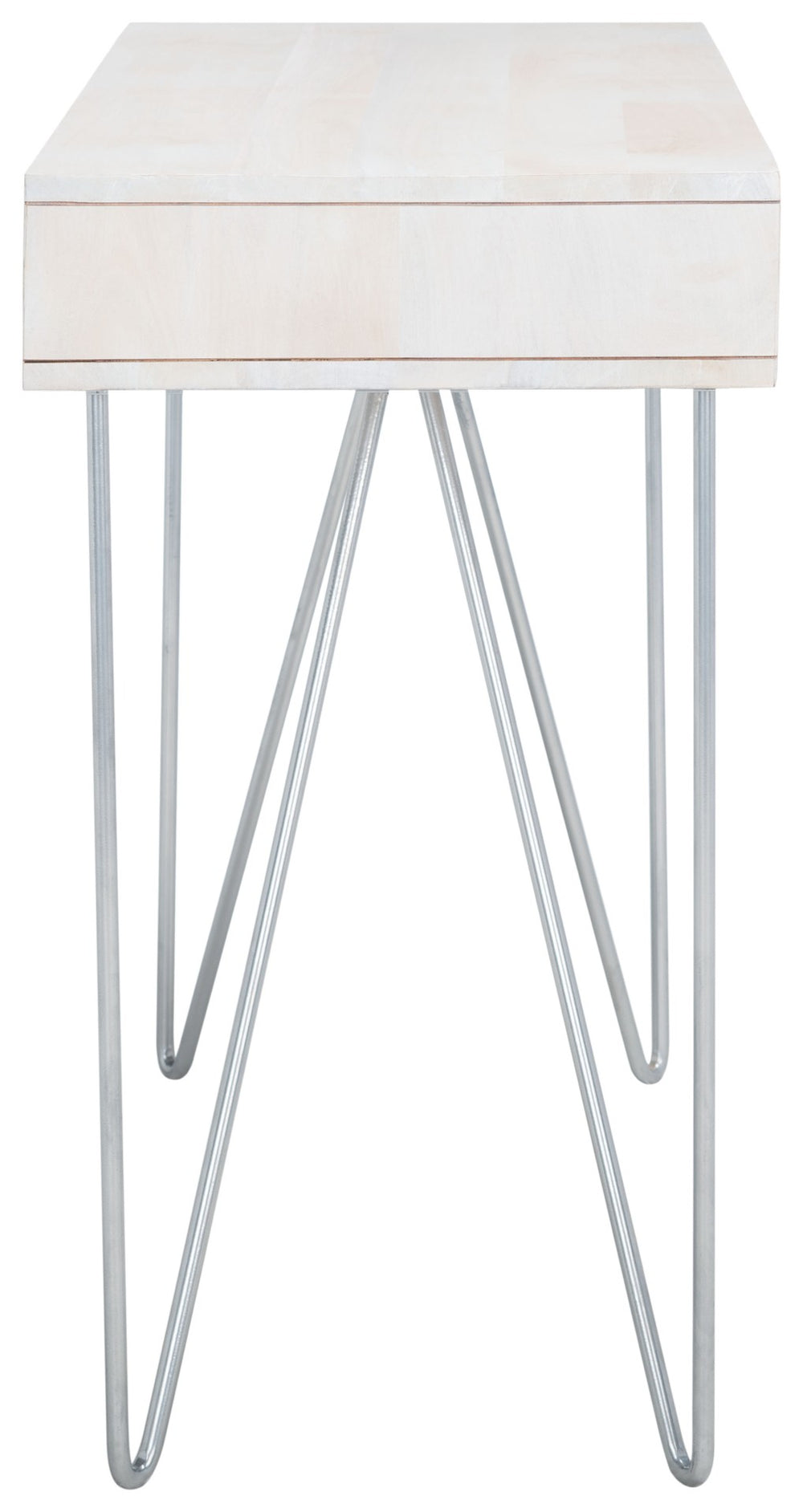 Safavieh Raveena Desk - Modern Minimalist Design With Asymmetric Top And Glamorous Honeycomb Accents White Wash/ Mixed White Wash/Silver DSK9002B