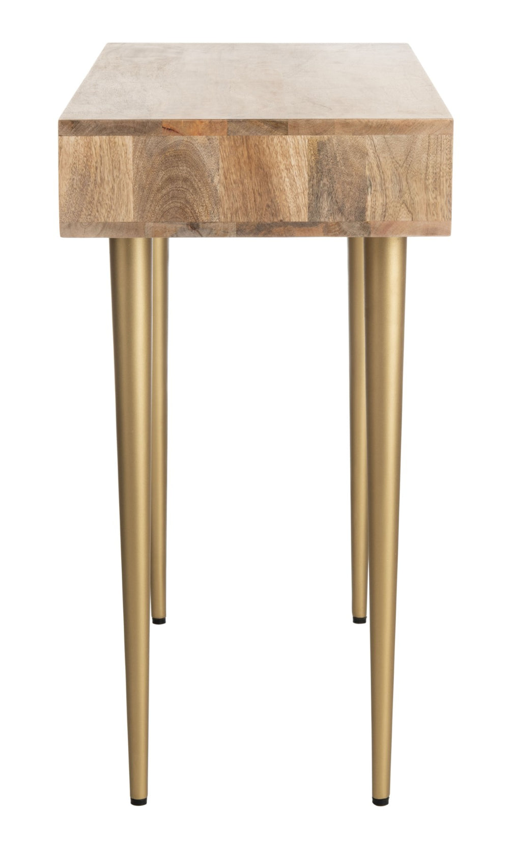 Safavieh Leni Desk - Modern Retro Mango Wood And Cement Desk With Brass Inlay For Stylish Home Office Spaces DSK9003A