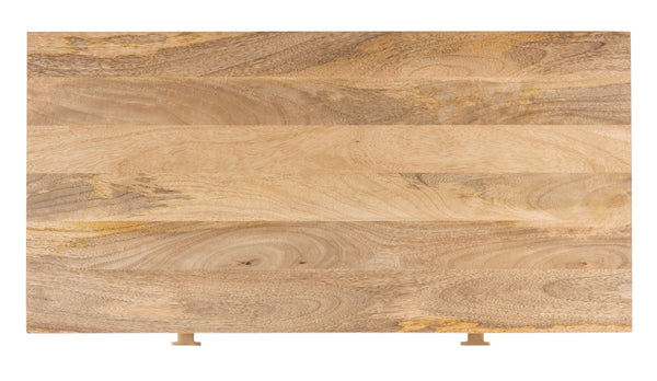Safavieh Lily Modern 2-Drawer Desk With Sculpted Floral Design, Mango Wood & Brass Legs For Stylish Storage DSK9006A