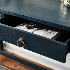 Safavieh Esther Modern 2-Drawer Desk - Spacious Work Surface & Elegant Design For Home Office Or Study Nook Navy DSK9200A
