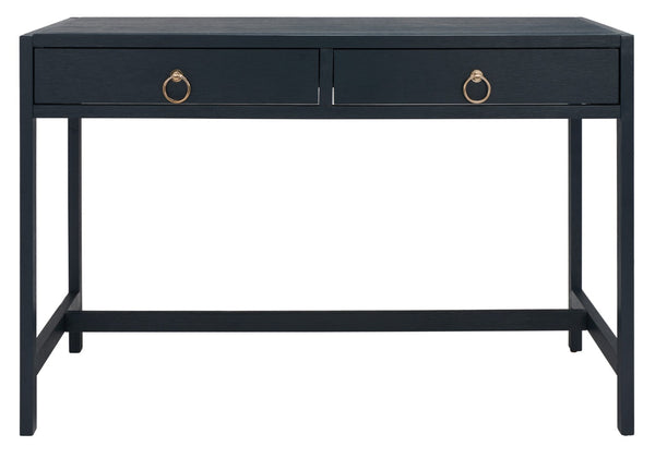 Safavieh Esther Modern 2-Drawer Desk - Spacious Work Surface & Elegant Design For Home Office Or Study Nook Navy DSK9200A
