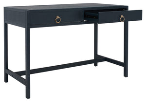 Safavieh Esther Modern 2-Drawer Desk - Spacious Work Surface & Elegant Design For Home Office Or Study Nook Navy DSK9200A