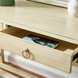 Safavieh Esther Modern 2-Drawer Desk - Spacious Work Surface & Elegant Design For Home Office Or Study Nook Antique White DSK9200B