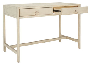 Safavieh Esther Modern 2-Drawer Desk - Spacious Work Surface & Elegant Design For Home Office Or Study Nook Antique White DSK9200B