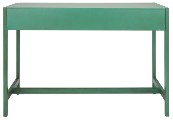 Safavieh Esther Modern 2-Drawer Desk - Spacious Work Surface & Elegant Design For Home Office Or Study Nook Turquoise DSK9200C