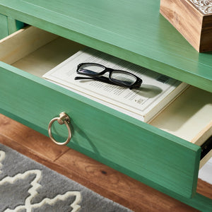 Safavieh Esther Modern 2-Drawer Desk - Spacious Work Surface & Elegant Design For Home Office Or Study Nook Turquoise DSK9200C