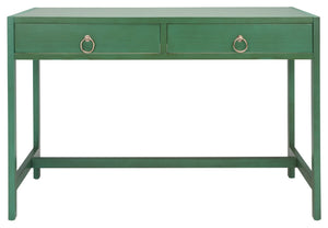 Safavieh Esther Modern 2-Drawer Desk - Spacious Work Surface & Elegant Design For Home Office Or Study Nook Turquoise DSK9200C