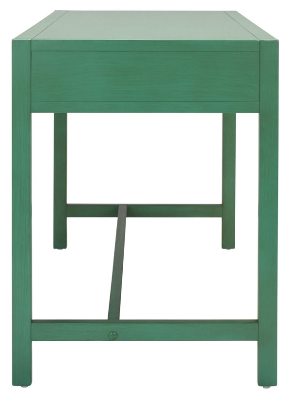 Safavieh Esther Modern 2-Drawer Desk - Spacious Work Surface & Elegant Design For Home Office Or Study Nook Turquoise DSK9200C