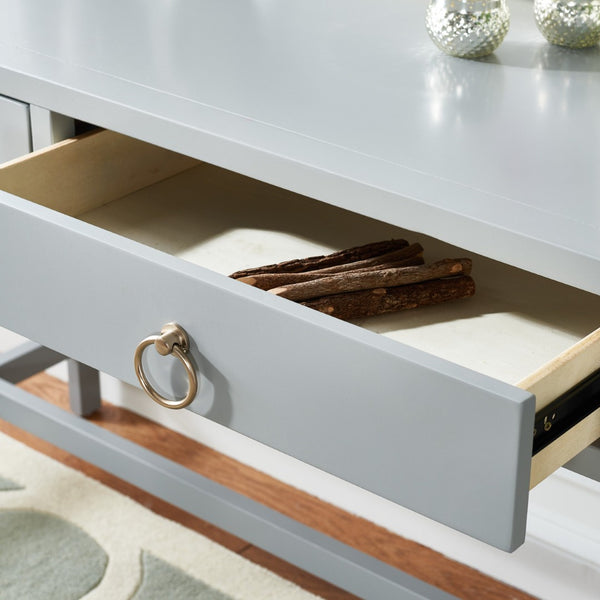 Safavieh Esther Modern 2-Drawer Desk - Spacious Work Surface & Elegant Design For Home Office Or Study Nook Grey DSK9200D