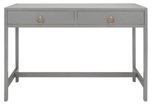Safavieh Esther Modern 2-Drawer Desk - Spacious Work Surface & Elegant Design For Home Office Or Study Nook Grey DSK9200D