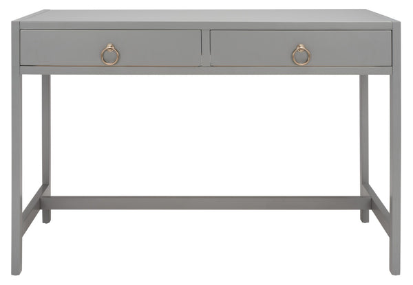 Safavieh Esther Modern 2-Drawer Desk - Spacious Work Surface & Elegant Design For Home Office Or Study Nook Grey DSK9200D