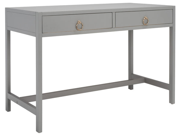 Safavieh Esther Modern 2-Drawer Desk - Spacious Work Surface & Elegant Design For Home Office Or Study Nook Grey DSK9200D