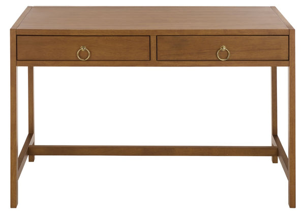 Safavieh Esther Two Drawer Writing Desk with Walnut Finish for Modern Home Office Use Walnut DSK9200E