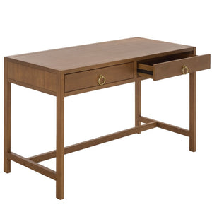 Safavieh Esther Two Drawer Writing Desk with Walnut Finish for Modern Home Office Use Walnut DSK9200E