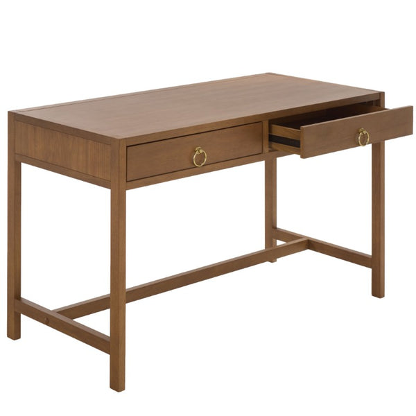 Safavieh Esther Two Drawer Writing Desk with Walnut Finish for Modern Home Office Use Walnut DSK9200E