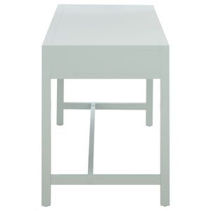 Safavieh Esther Two Drawer Writing Desk with Walnut Finish for Modern Home Office Use Light Blue DSK9200F