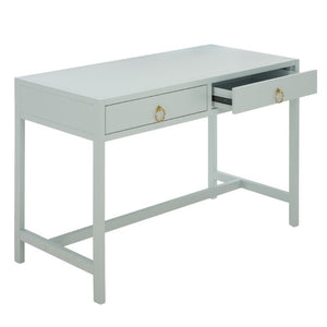 Safavieh Esther Two Drawer Writing Desk with Walnut Finish for Modern Home Office Use Light Blue DSK9200F