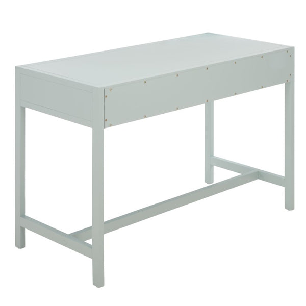 Safavieh Esther Two Drawer Writing Desk with Walnut Finish for Modern Home Office Use Light Blue DSK9200F
