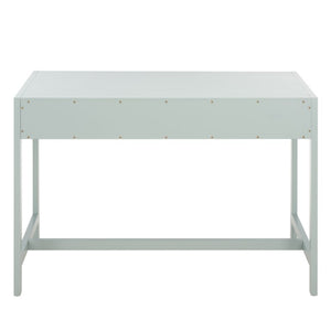 Safavieh Esther Two Drawer Writing Desk with Walnut Finish for Modern Home Office Use Light Blue DSK9200F