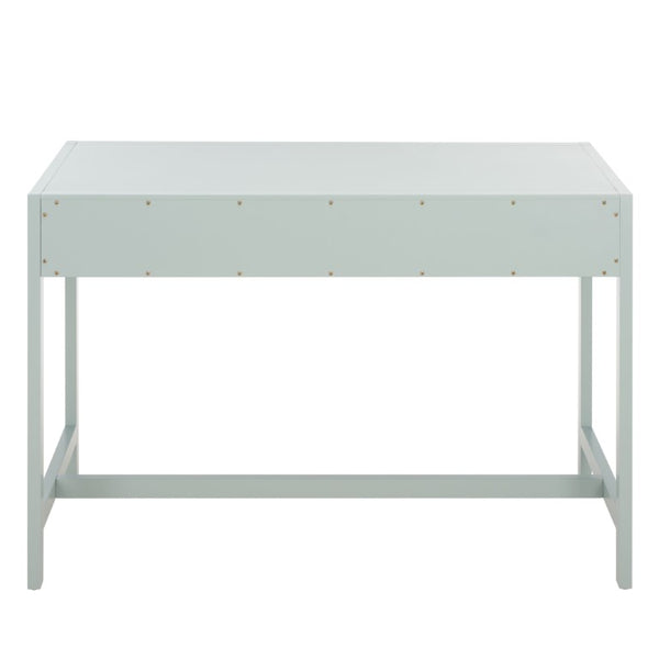 Safavieh Esther Two Drawer Writing Desk with Walnut Finish for Modern Home Office Use Light Blue DSK9200F
