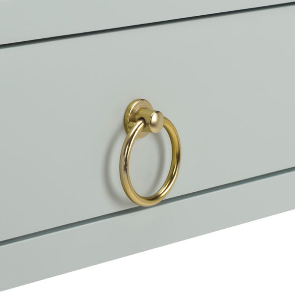 Safavieh Esther Two Drawer Writing Desk with Walnut Finish for Modern Home Office Use Light Blue DSK9200F