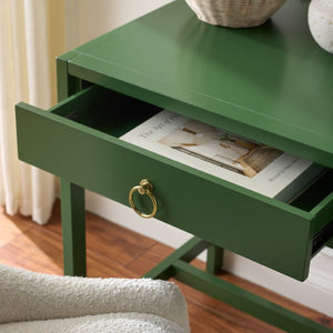 Safavieh Esther Two Drawer Writing Desk with Walnut Finish for Modern Home Office Use Green DSK9200G