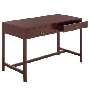 Safavieh Esther Two Drawer Writing Desk with Walnut Finish for Modern Home Office Use Burgundy DSK9200H