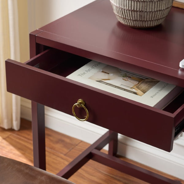 Safavieh Esther Two Drawer Writing Desk with Walnut Finish for Modern Home Office Use Burgundy DSK9200H